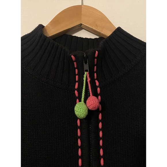 Quaker Factory Sweater full zip sequence beading snowflakes and trees size 2X - Picture 2 of 11